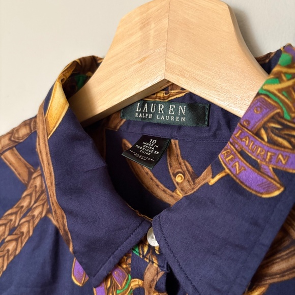 SOLD // Vintage Ralph Lauren Button Down Equestrian Shirt - Picture 4 of 5